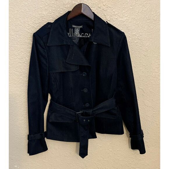 Chelsea & Theodore Deep Indigo Jacket Belted Sz 10 - Picture 2 of 6